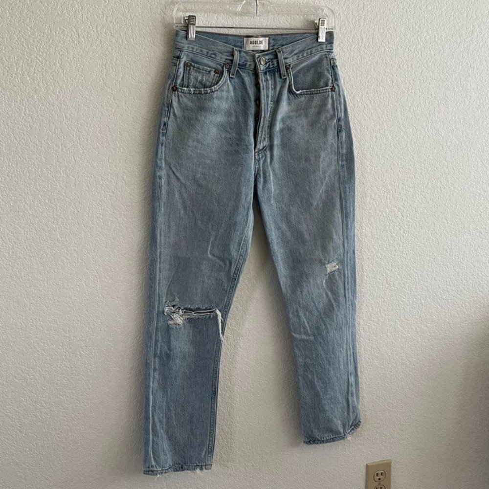 AGOLDE Riley High Rise Straight Crop Denim Jeans - Picture 3 of 8